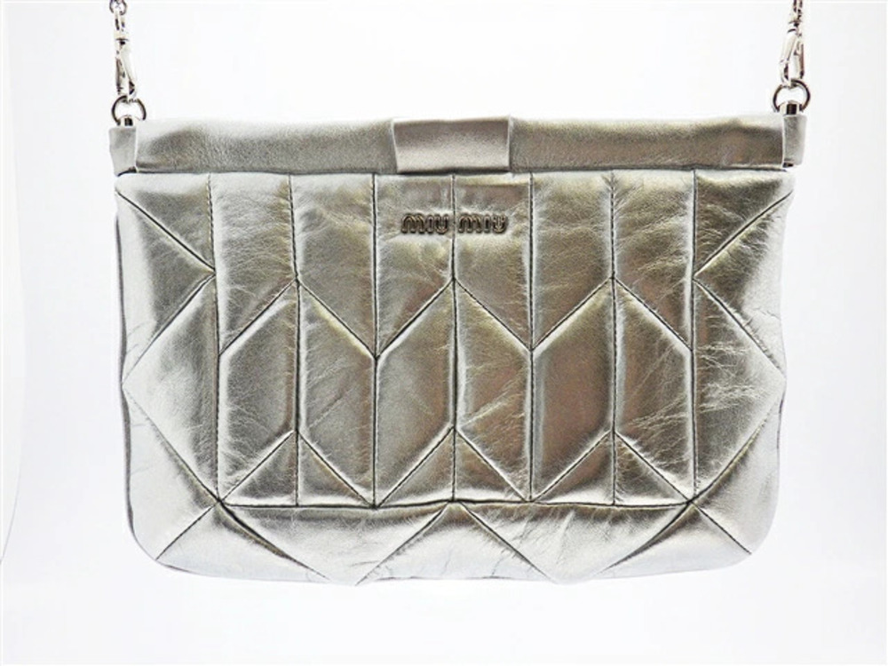 Miu Miu shoulder bag calfskin silver